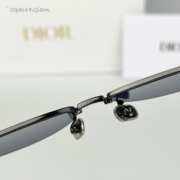 Dior Men Sunglasses Shiny Gunmetal Blue Cat Eye MISSDIOR B1U H4B0 BRAND NEW - Picture 8 of 12